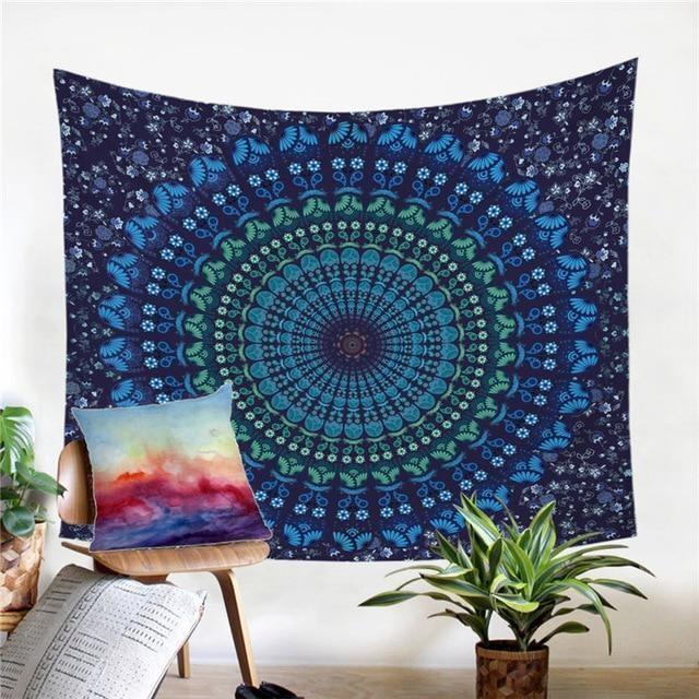Tibetan Mandala Azul Wall Hangings My Wall Clock