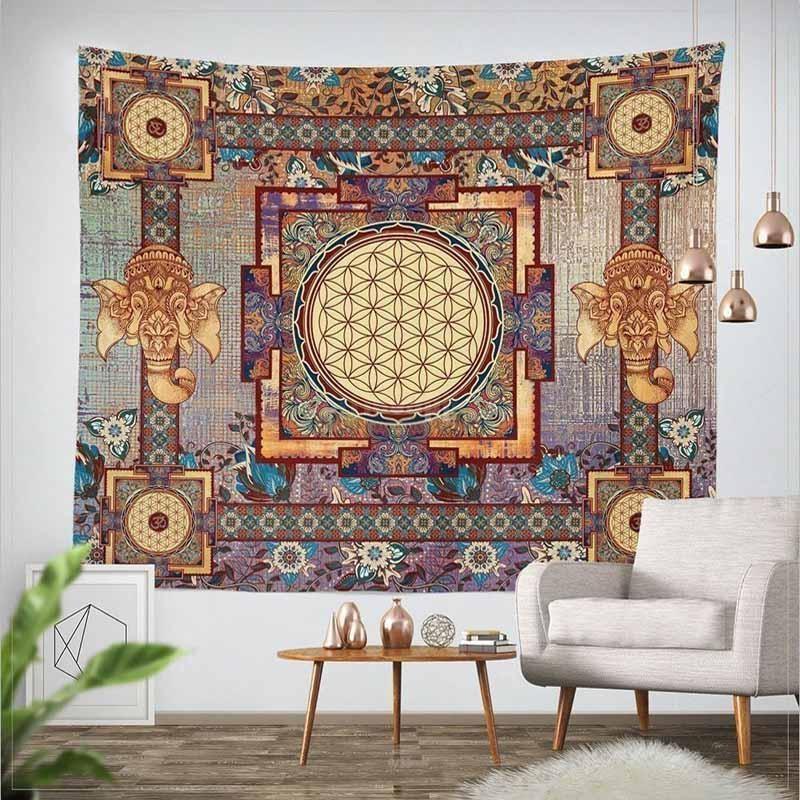 Tibetan Mandala Tapestry My Wall Clock