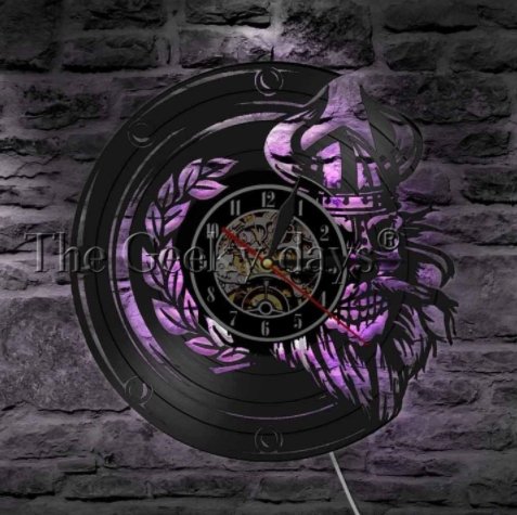 Viking Skull LED Clock My Wall Clock