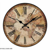Vintage Clock World Map My Wall Clock