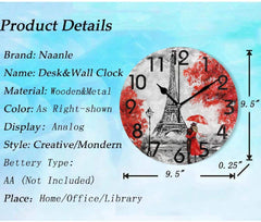 Vintage Eiffel Tower Clock My Wall Clock