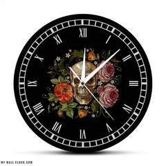 Vintage Flowered Skull Clock My Wall Clock