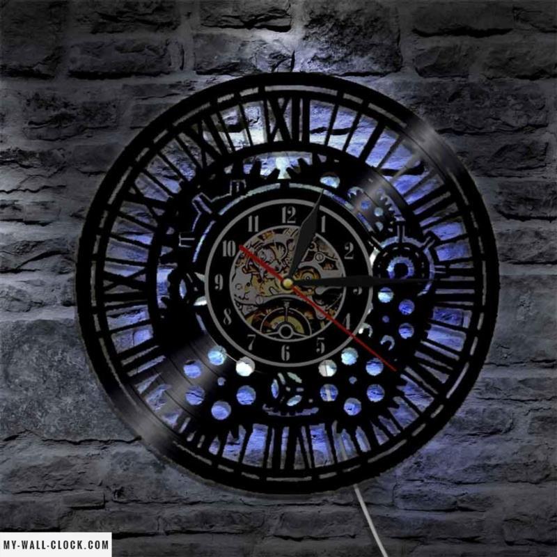 Vinyl Clock Steampunk Gears My Wall Clock