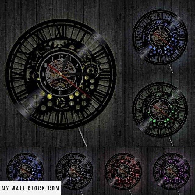 Vinyl Clock Steampunk Gears My Wall Clock