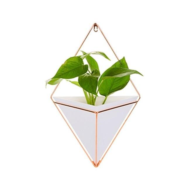 White Geometric Hanging Wall Vase My Wall Clock