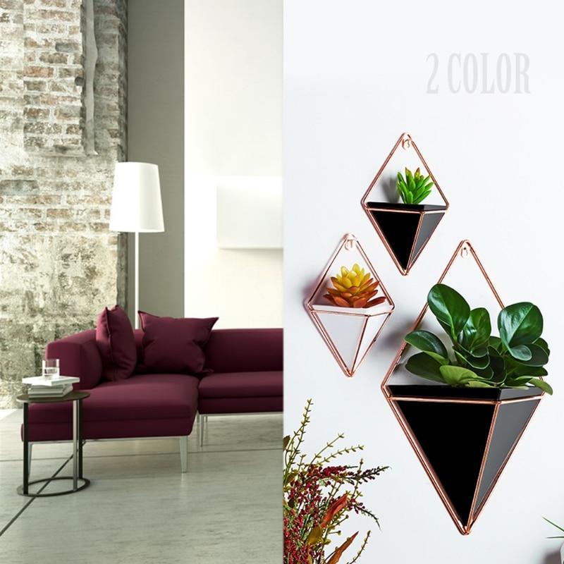 White Geometric Hanging Wall Vase My Wall Clock
