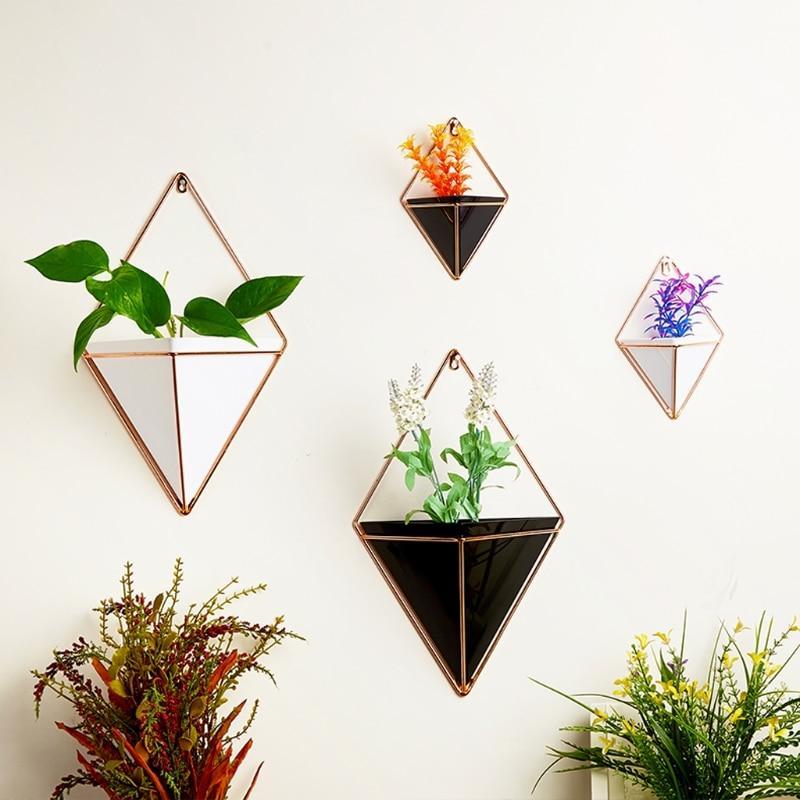 White Geometric Hanging Wall Vase My Wall Clock
