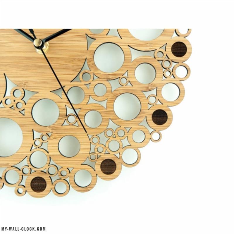 Wooden Clock Small Bubbles My Wall Clock