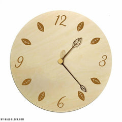 Wooden Clock Small Leaves My Wall Clock