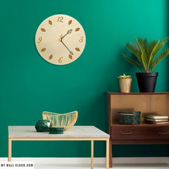 Wooden Clock Small Leaves My Wall Clock