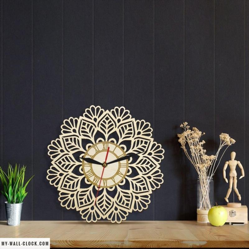 Wooden Clock Snowflake My Wall Clock