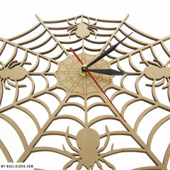 Wooden Clock Spider's Web My Wall Clock