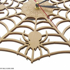 Wooden Clock Spider's Web My Wall Clock