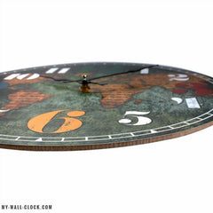 Wooden Clock World Map My Wall Clock