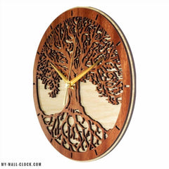 Wooden Clock World Tree Yggdrasil My Wall Clock