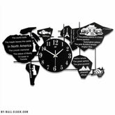 World Map Black Clock My Wall Clock