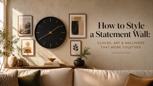 How to Style a Statement Wall Clocks Art Wallpaper That Work Together