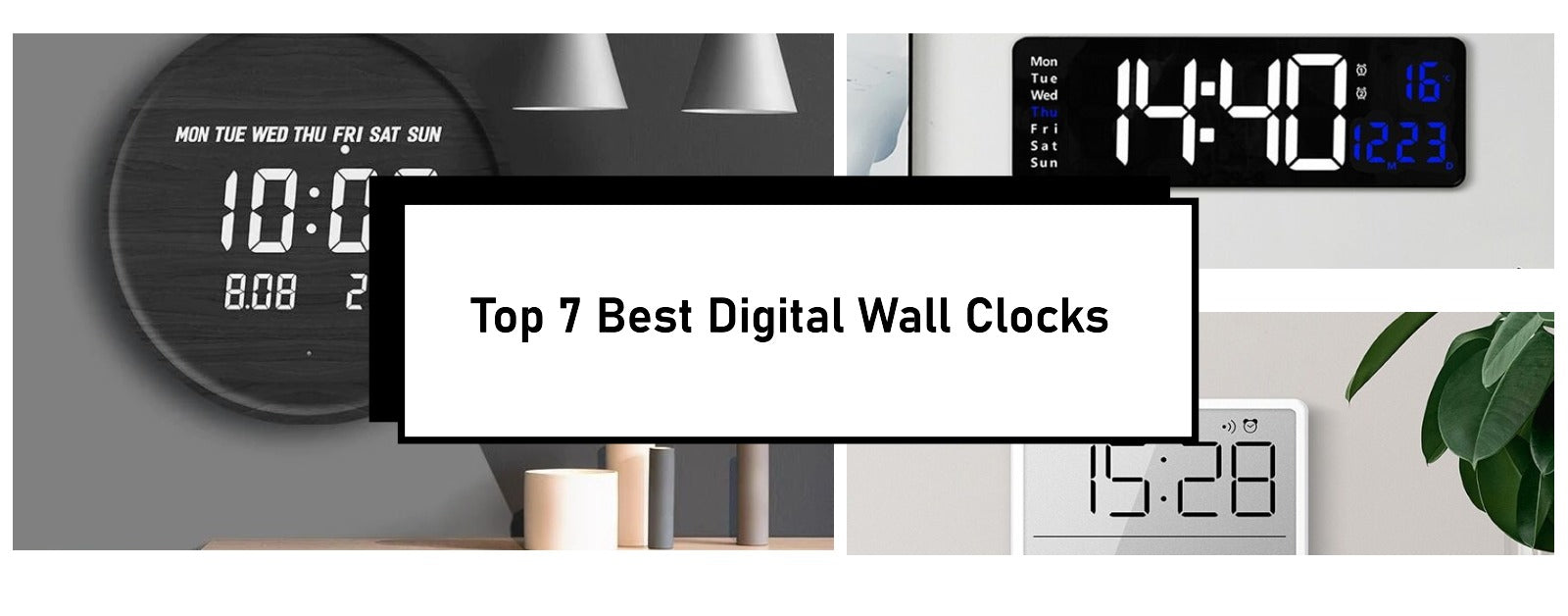 Led Digital Wall Clock Large Screen Wall-mounted Time Temperature