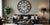 Living room decor with large wall clock centerpiece