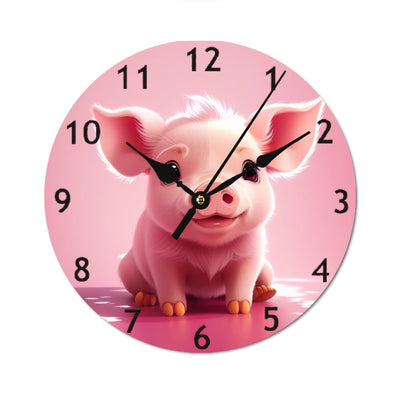 Pink Piggy Children Wall Clock My Wall Clock
