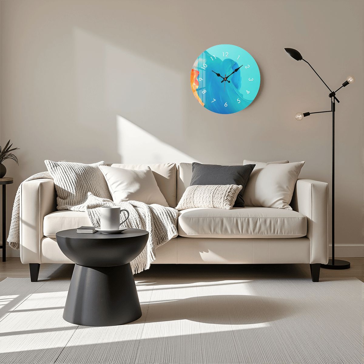 Small Square Wall Clock - Intense colors My Wall Clock