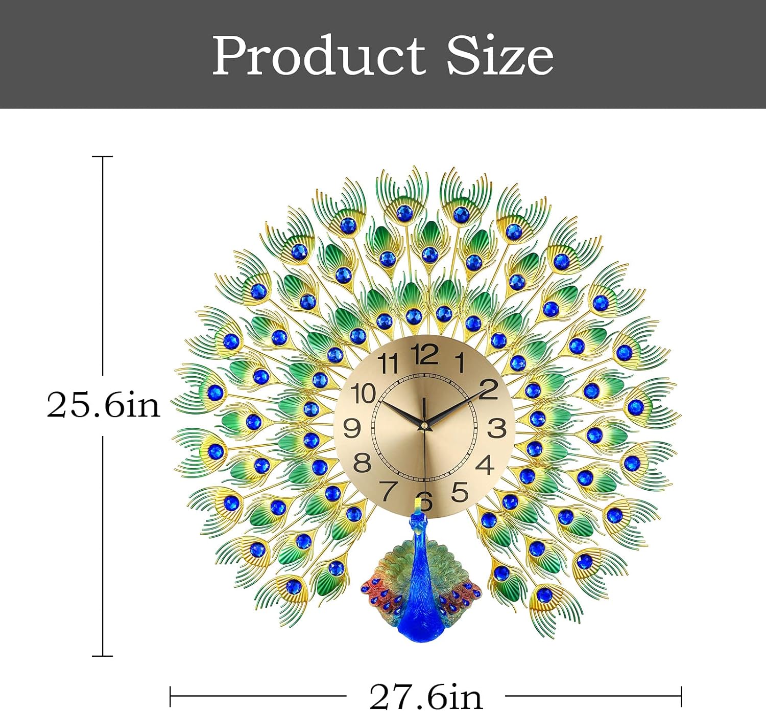 3d Sacred Peacock Wall Clock My Wall Clock
