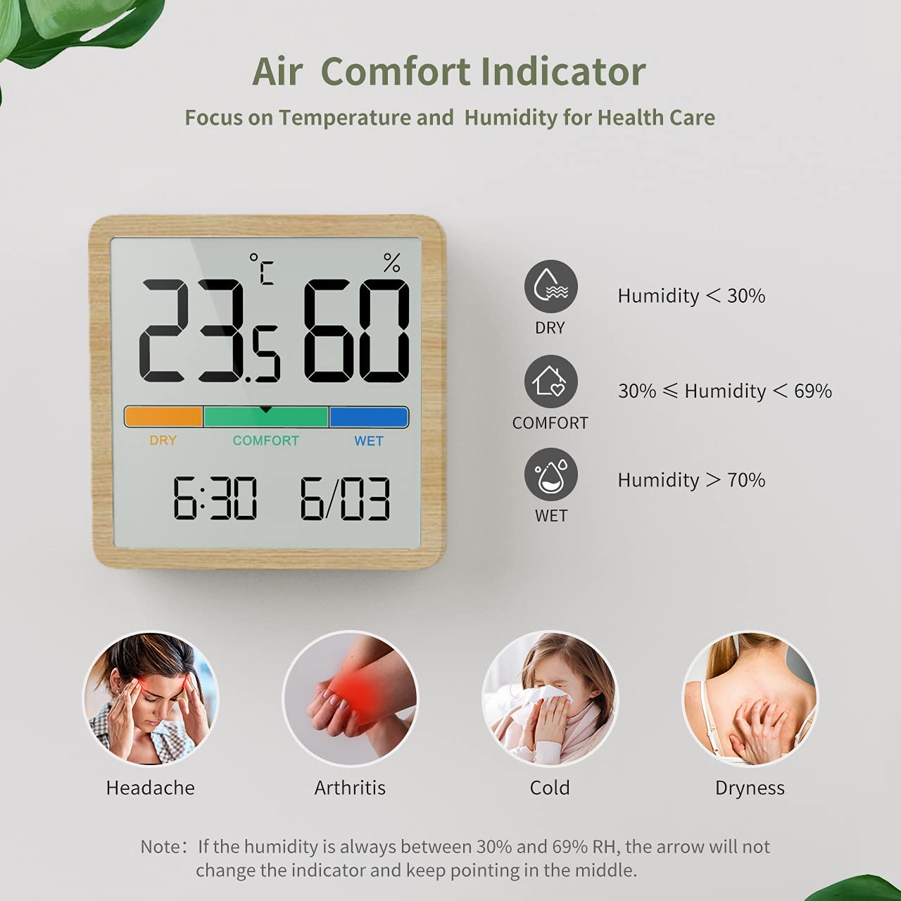 LCD Digital Clock Hygrothermograph My Wall Clock