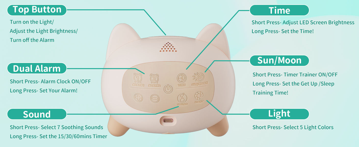 Cat Alarm Clock Digital Night Light My Wall Clock