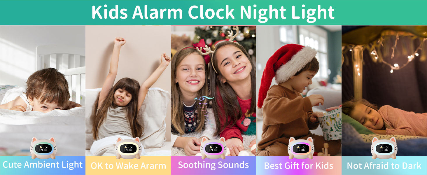 Cat Changing Clock Cat Alarm Clock Digital Night Light | My-Wall-Clock – My Wall Clock