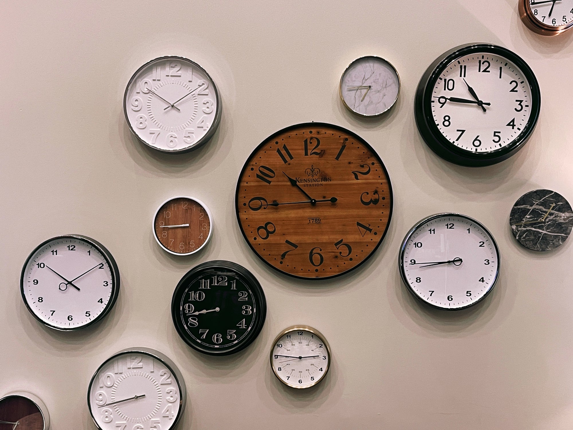 various style wall clocks
