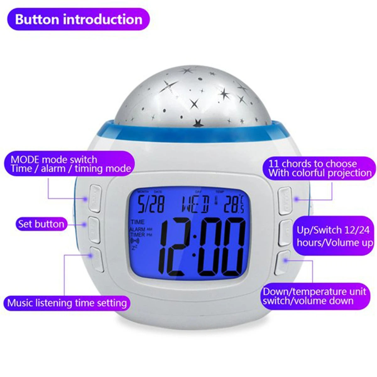 STAR PROJECTOR ALARM CLOCK My Wall Clock