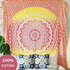 Orange Mandala Cotton Drapery My Wall Clock