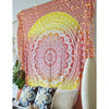 Orange Mandala Cotton Drapery My Wall Clock