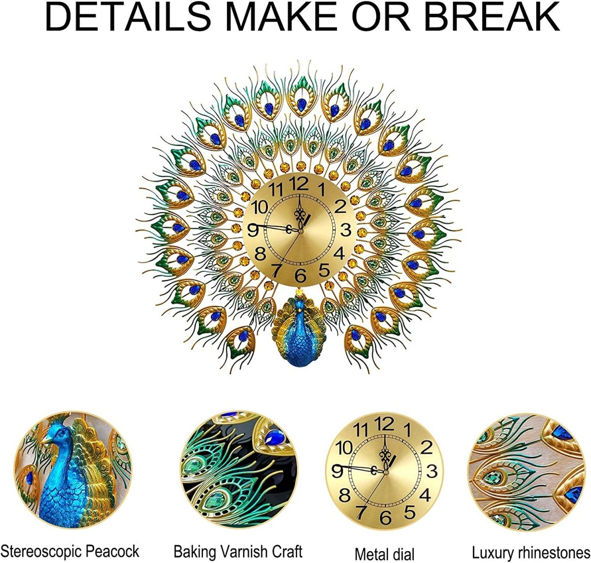 3d Sacred Peacock Wall Clock My Wall Clock