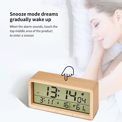 Bamboo LED Wooden Alarm Clock My Wall Clock