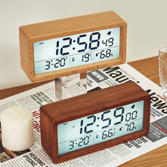Bamboo LED Wooden Alarm Clock My Wall Clock