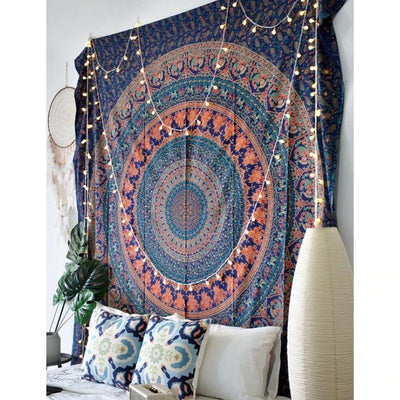 Cotton Mandala Indian Tapestry My Wall Clock