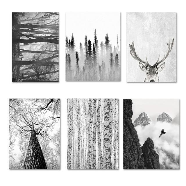 Black and White Scandinavian Art My Wall Clock
