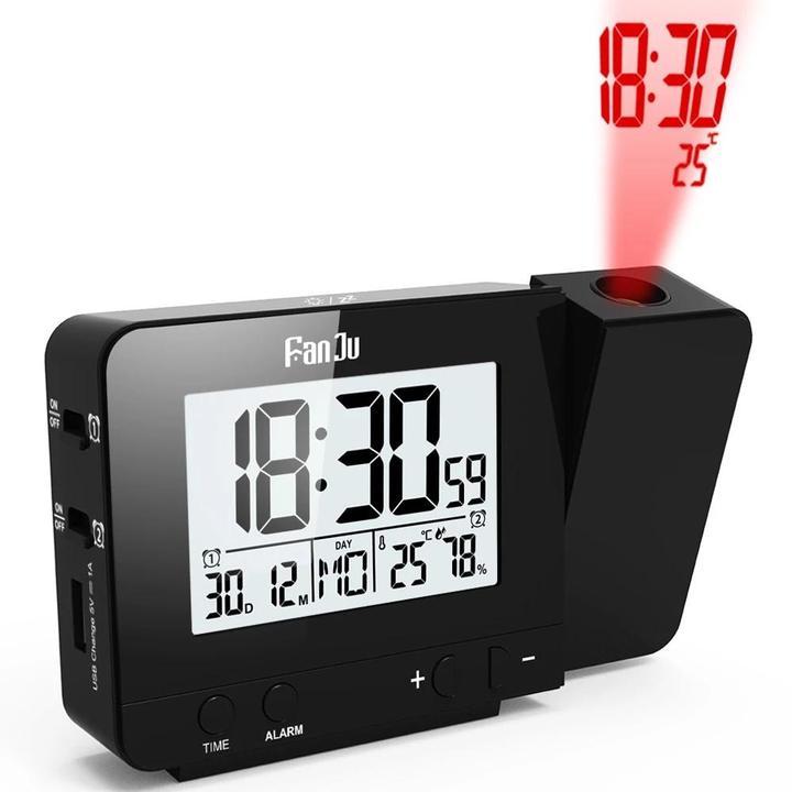 Black Projection Alarm Clock with Usb My Wall Clock