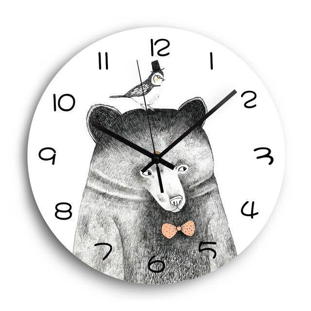 Black and White Bear Child Wall Clock My Wall Clock