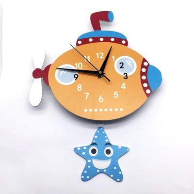 Child Clock with Pendulum <br>Submarine My Wall Clock
