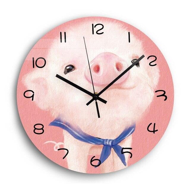 Child Wall Clock Pink Little Pig My Wall Clock