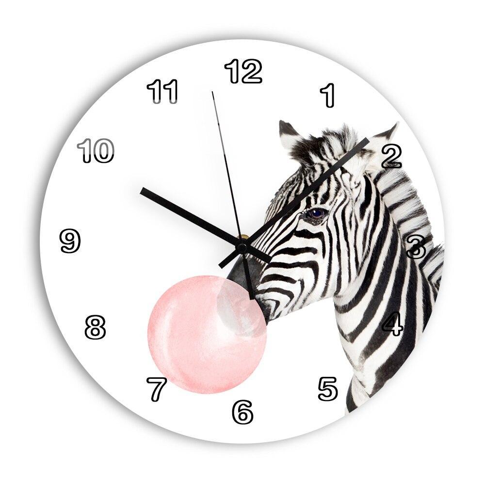 Child Wall Clock Zebra Chewing Gum My Wall Clock
