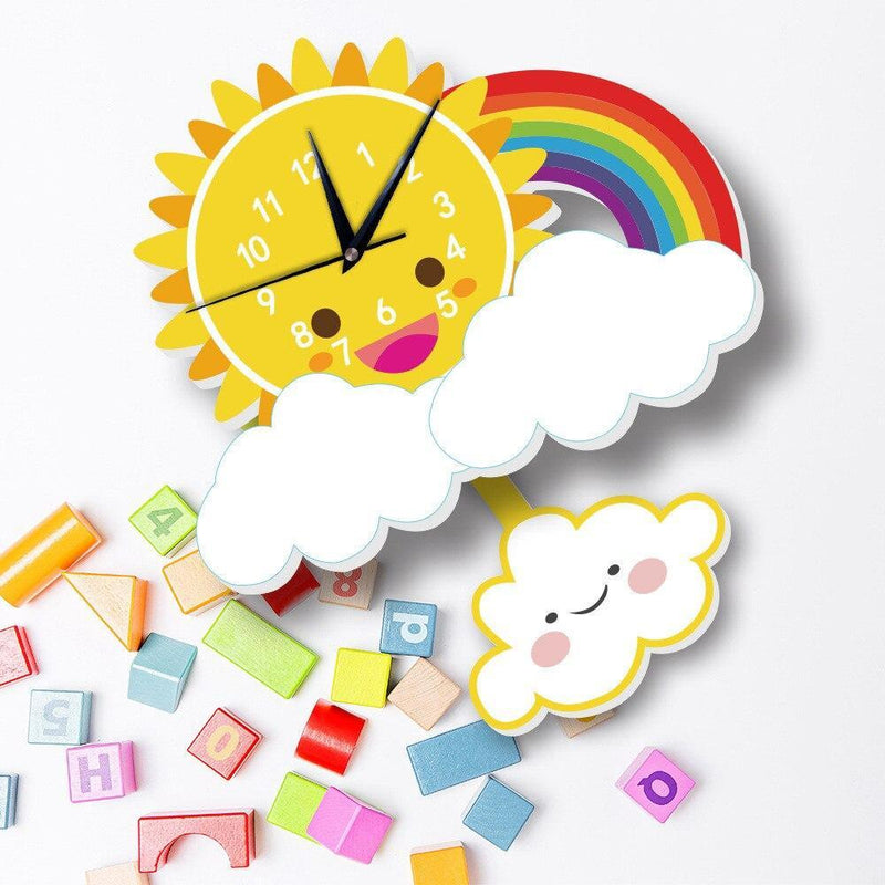 Children's Wall Clock with Pendulum Rainbow My Wall Clock