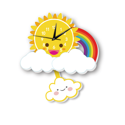 Children's Clock with Pendulum <br>Rainbow My Wall Clock