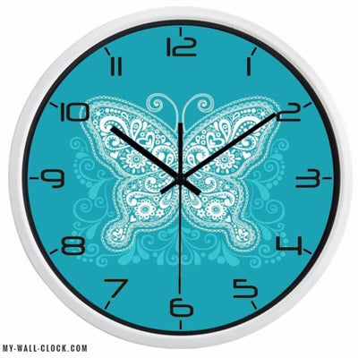Blue Butterfly Clock My Wall Clock