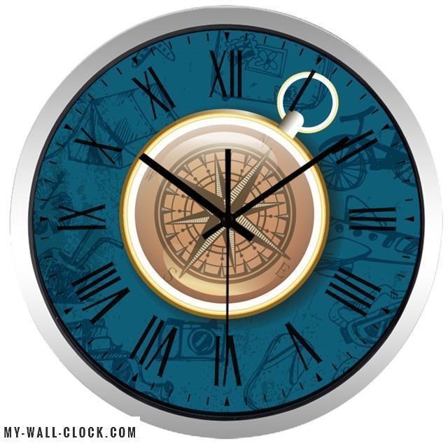 Clock Design Golden Compass My Wall Clock