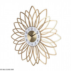 Clock Design Golden Flower My Wall Clock
