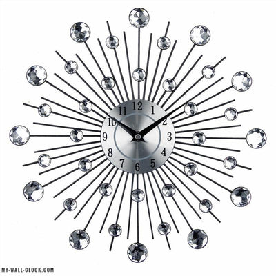 Diamond Wall Clock, Diamond Original Painting on Metal Wall Art