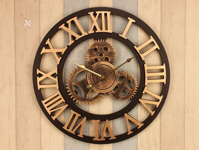 Clock Steampunk Wood Worked My Wall Clock